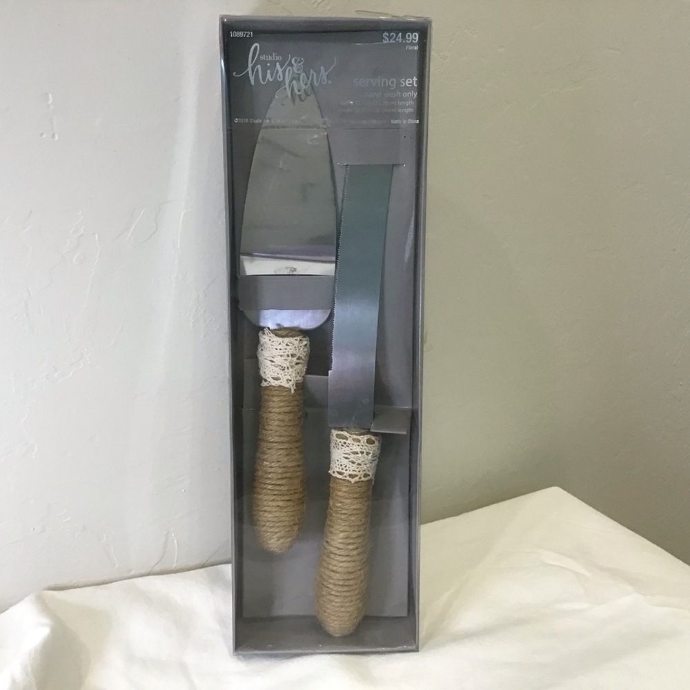 Hobby Lobby His & Hers Serving Set – Jute Handles | In Box, Unused